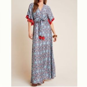 NWT Anthropologie Sachi + Babi gorgeous print tassel dress Sz8
